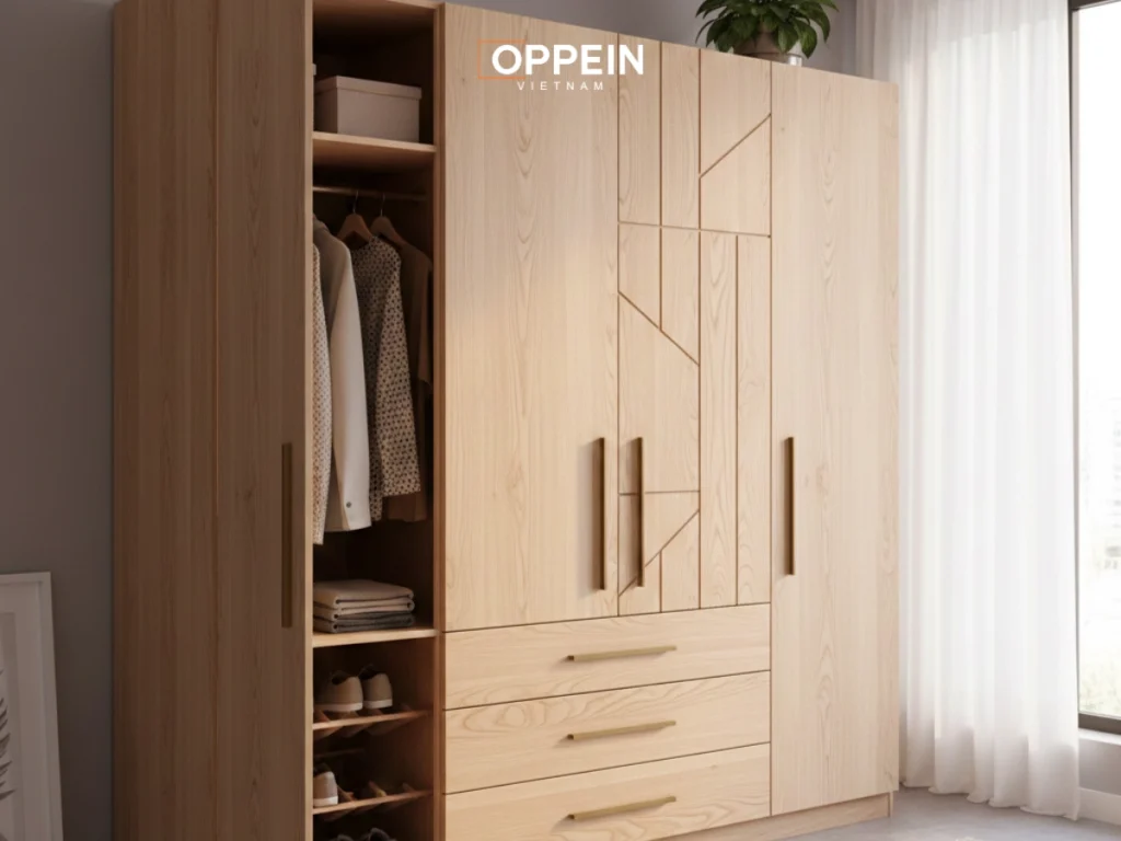 Tủ quần áo gỗ tần bì