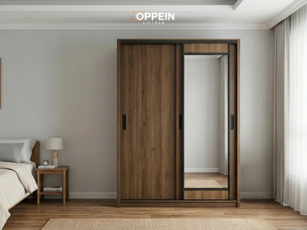 Tủ quần áo cửa lùa 1m6 gỗ công nghiệp