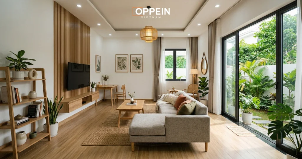 Mẫu thiết kế phòng khách đẹp cho nhà cấp 4