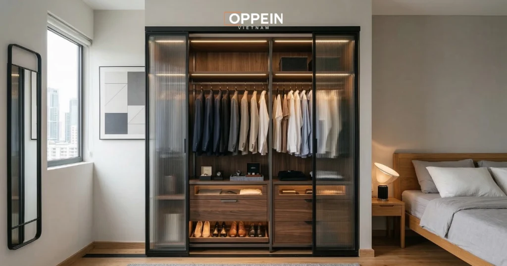 Nhờ bề mặt nhôm và kính nhẵn bóng, ít bám bẩn nên việc làm sạch tủ trở nên nhẹ nhàng