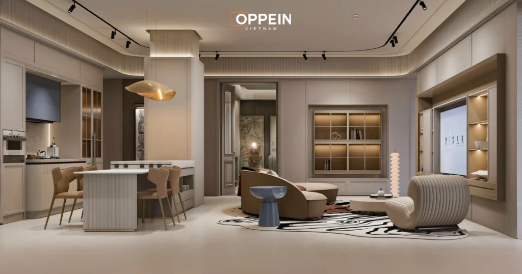 Nội thất chung cư 2 phòng ngủ 70m2 phong cách Luxury
