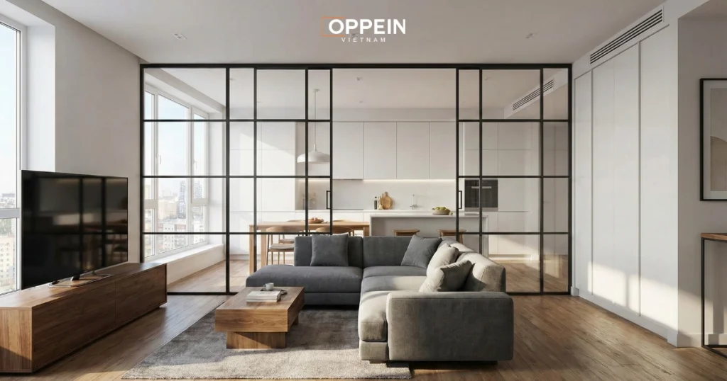 Phong cách hiện đại hoặc tối giản thường được ưu tiên trong căn hộ 70m2