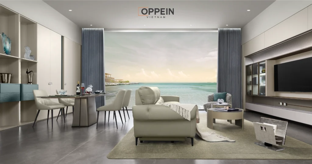 Nội thất chung cư 2 phòng ngủ 70m2 phong cách hiện đại