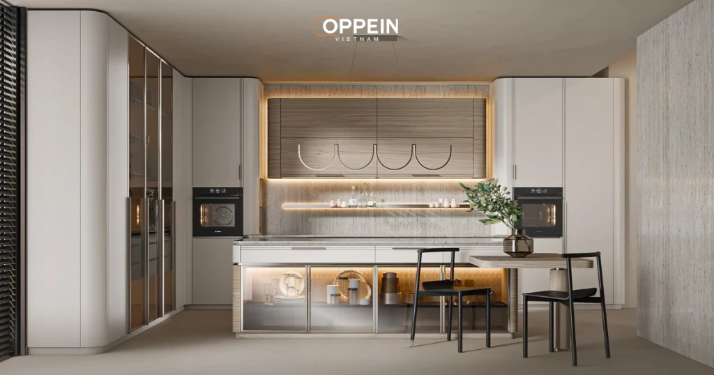 Thiết kế bếp sử dụng gam màu tươi sáng