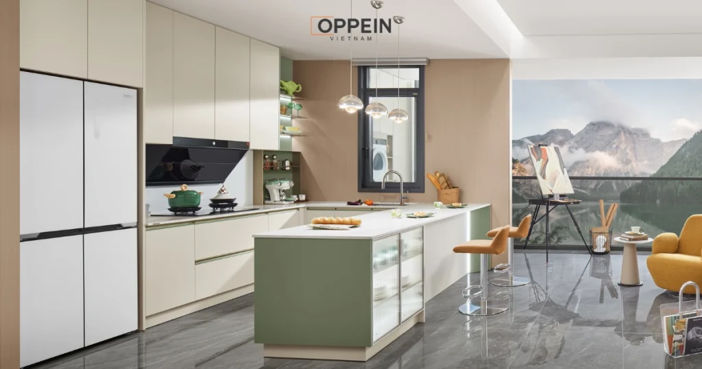 Tủ bếp có bàn đảo