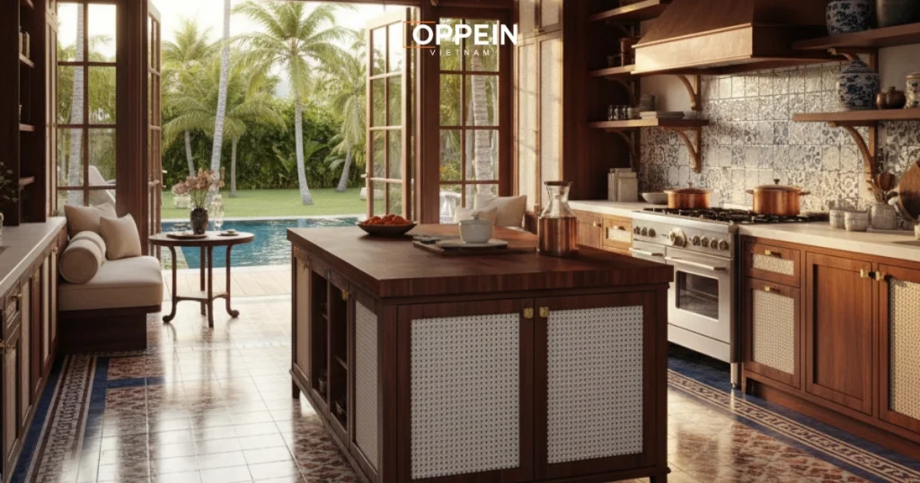 Nội thất bếp phong cách Indochine