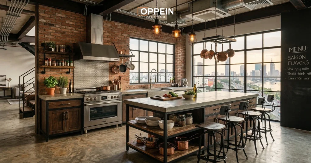 Ánh sáng là đặc trưng quan trọng trong phong cách nội thất Industrial 