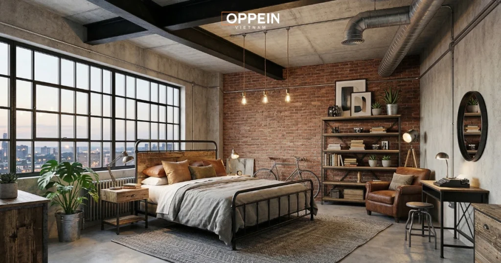 Sự kết hợp với các yếu tố hiện đại trong phong cách Industrial