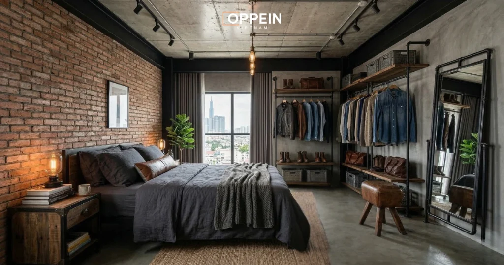 Thiết kế phòng ngủ phong cách Industrial