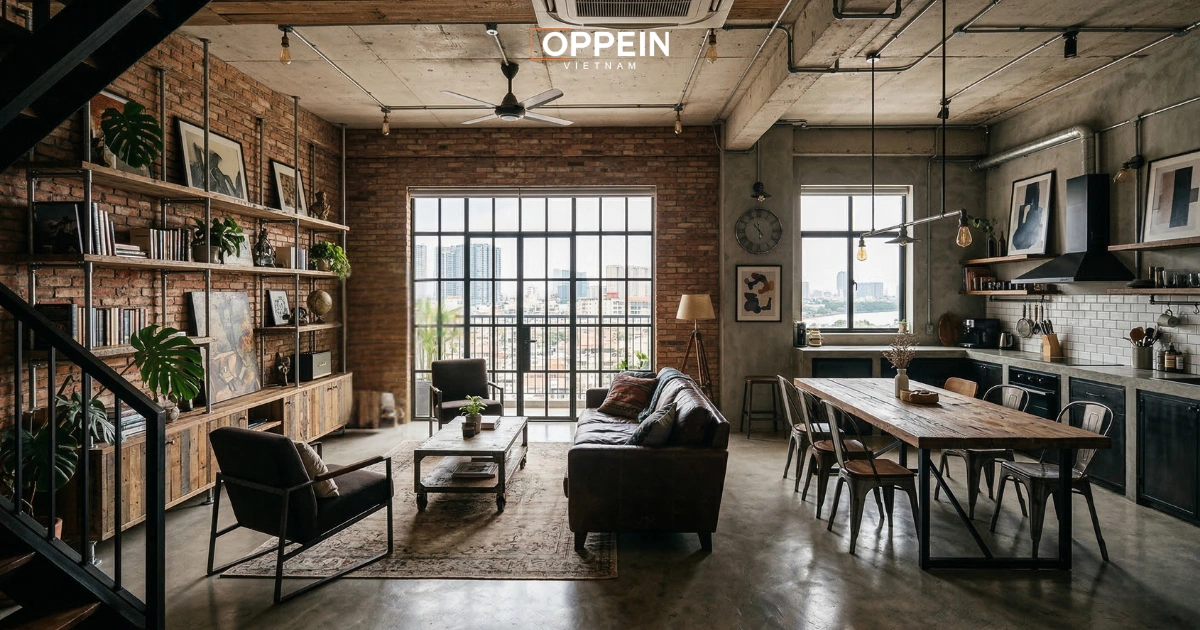 Phong cách Industrial là gì? Nét đặc trưng trong phong cách nội thất Industrial
