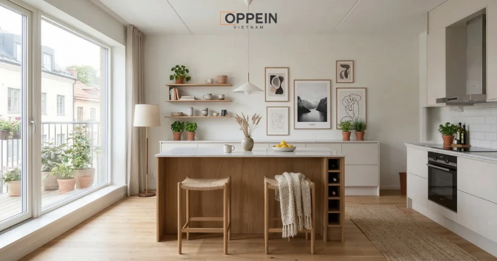 Khu vực bếp phong cách Scandinavian