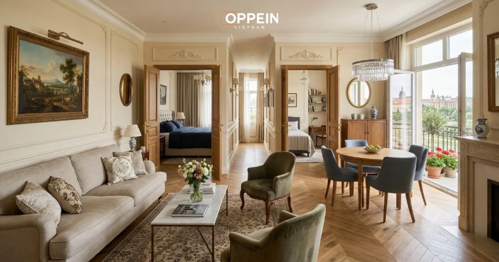 Thiết kế nội thất châu Âu: Chuẩn mực thẩm mỹ đẳng cấp vượt thời gian