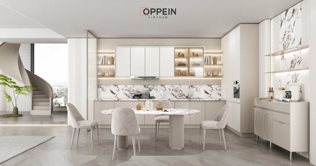 Những tiêu chí cần quan tâm khi chọn tủ bếp cánh kính