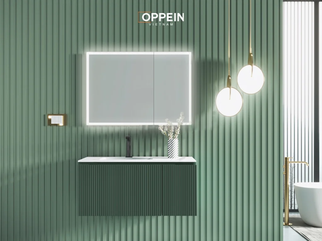 Tủ gương lavabo treo tường âm bàn