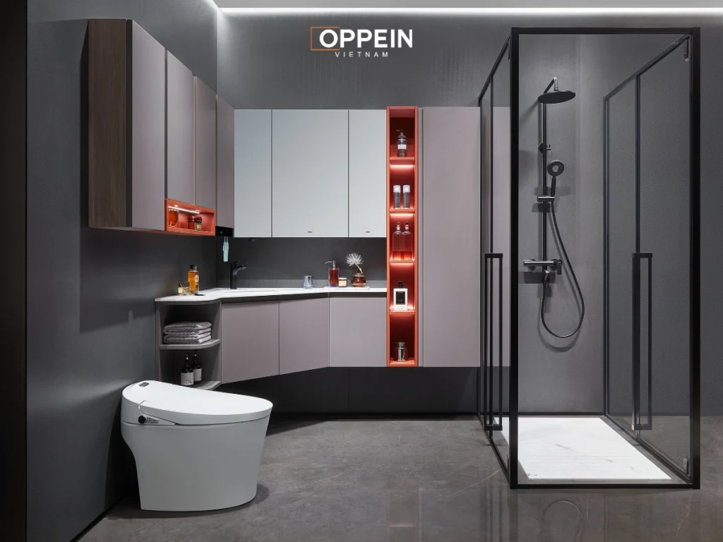 Tủ gương lavabo treo góc