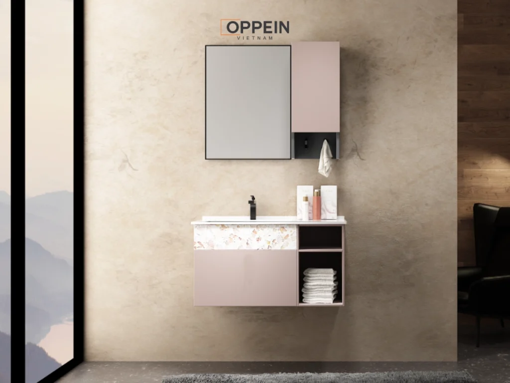 Tủ lavabo mặt đá đặt âm