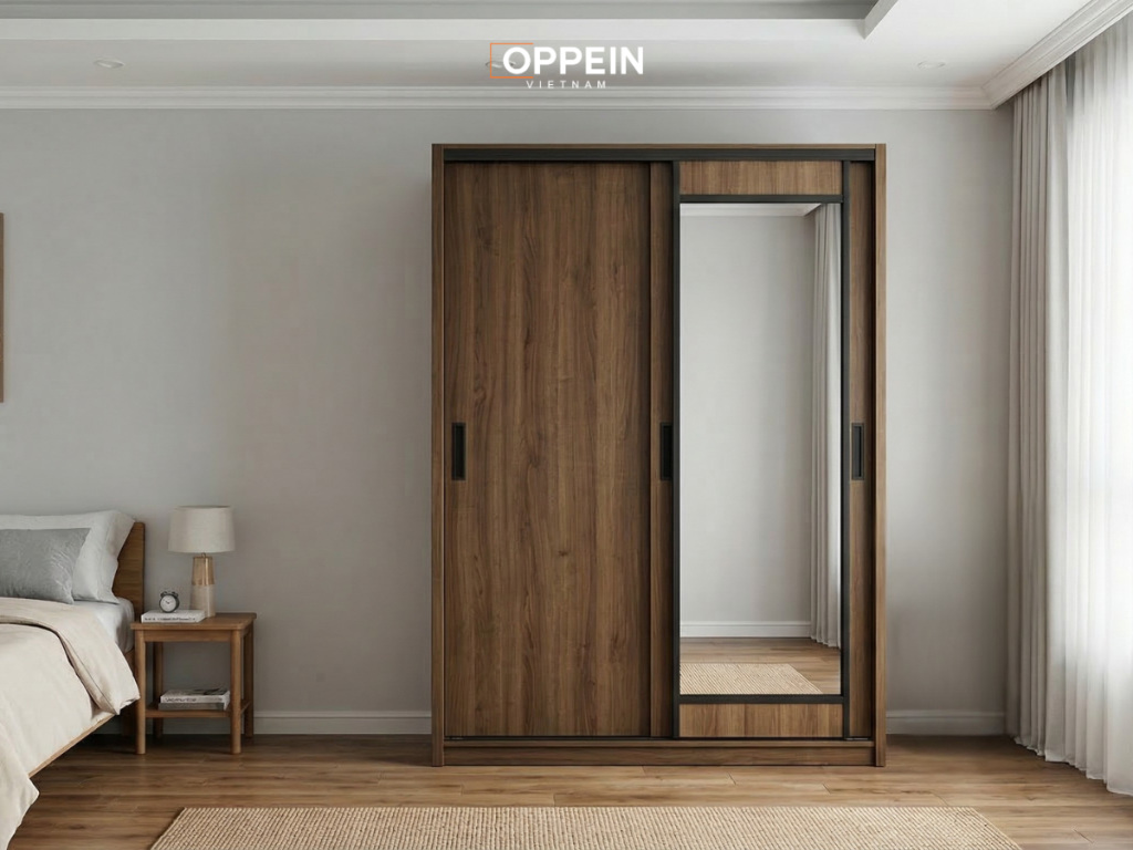 Tủ quần áo cửa lùa 1m6 gỗ công nghiệp