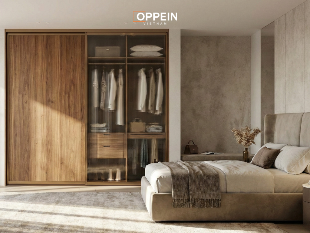 Oppein - Đơn vị cung cấp tủ quần áo cửa lùa 1m6 cao cấp, hiện đại