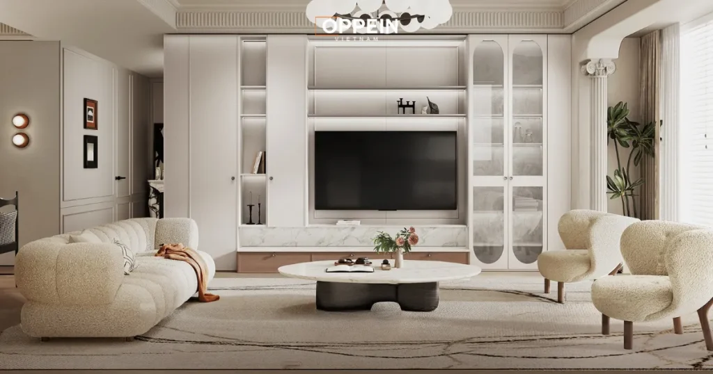 Mẫu tủ phòng khách đa năng