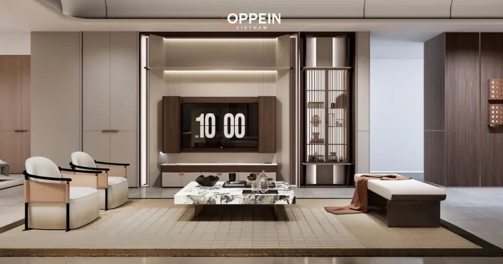 Mẫu tủ tivi phòng khách đơn giản nhưng tinh tế
