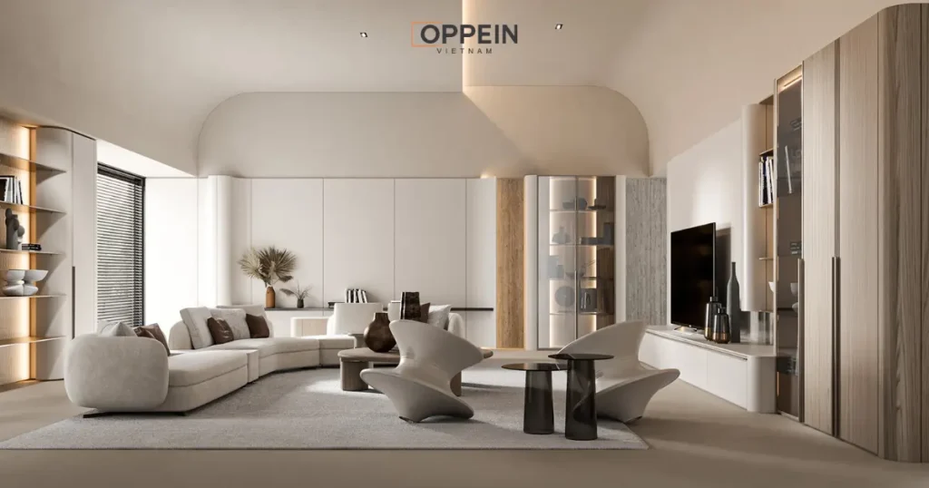 Mẫu tủ tivi treo tường đẹp cho phòng khách
