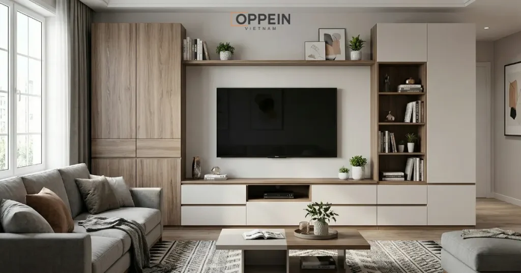 Nguyên tắc chọn tủ kệ tivi phòng khách đẹp mà gia chủ cần lưu ý
