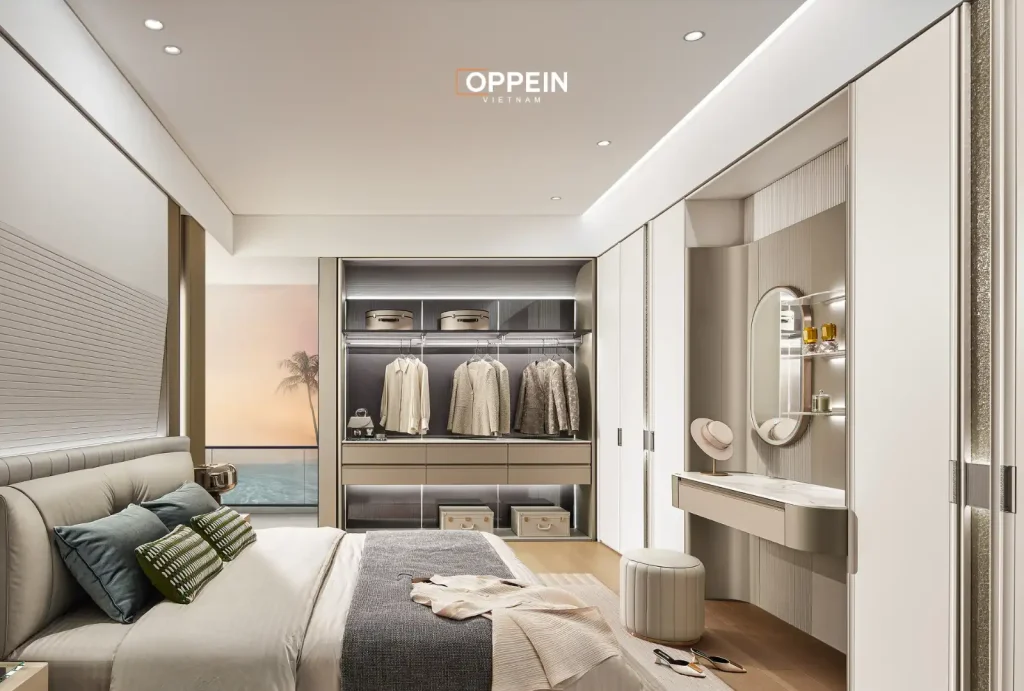 Oppein mang đến bạn các mẫu tủ quần áo kết hợp bàn trang điểm cá nhân hóa theo  sở thích