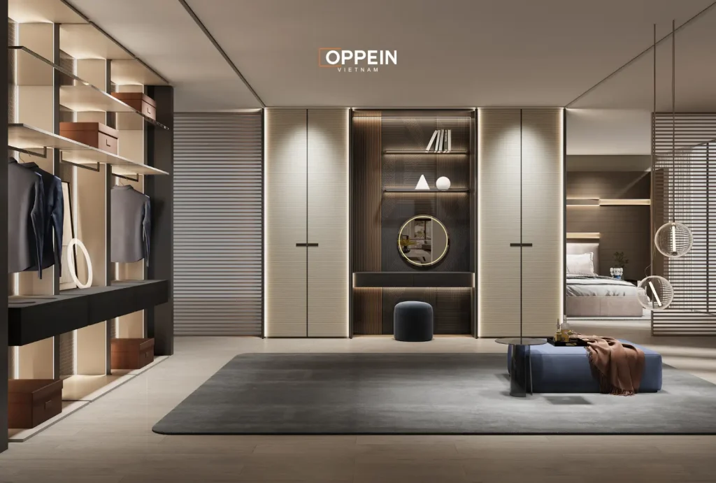 Tủ gỗ công nghiệp nổi bật với thiết kế trẻ trung, màu sắc phong phú