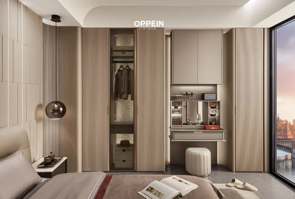 Tủ quần áo kết hợp bàn trang điểm là dòng nội thất đa năng