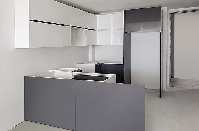 Dự Án Bếp Trắng & Xám Tại New York